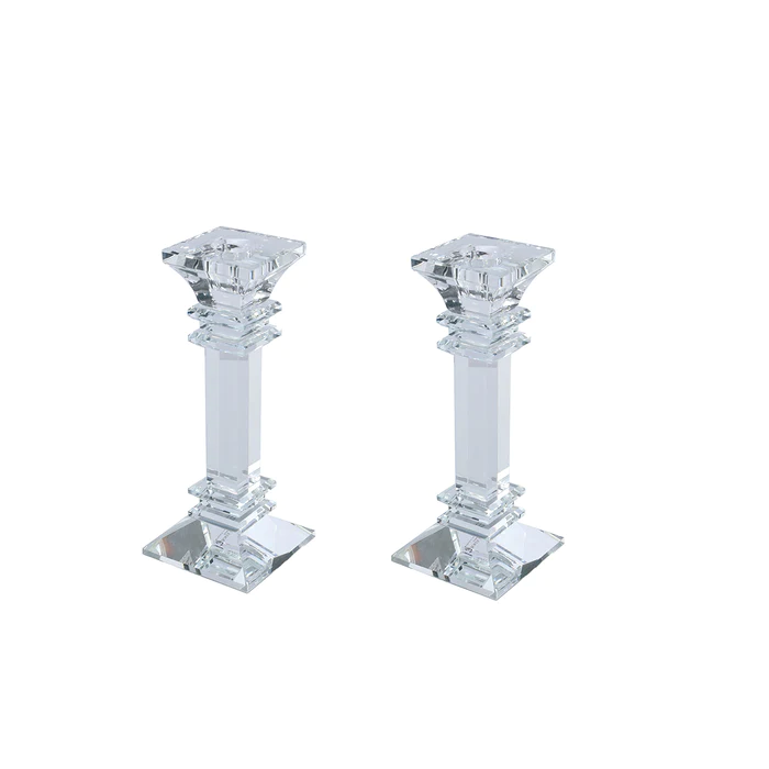 Set of 2 Crystal Candle Holders