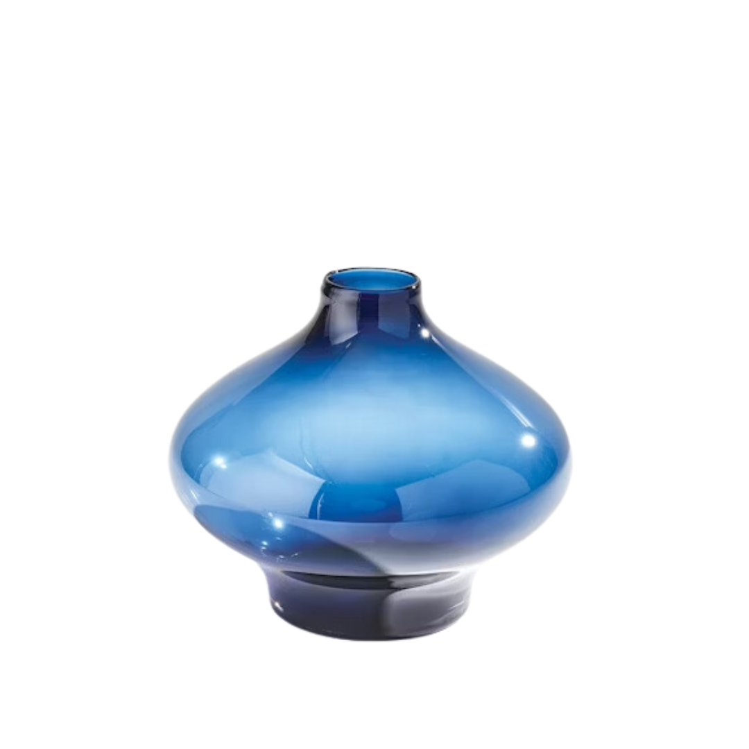 Small Drib Night Blue Vase
