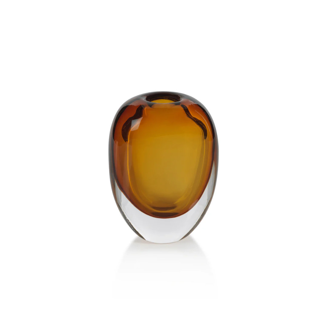 Medium Amber Glass Vase