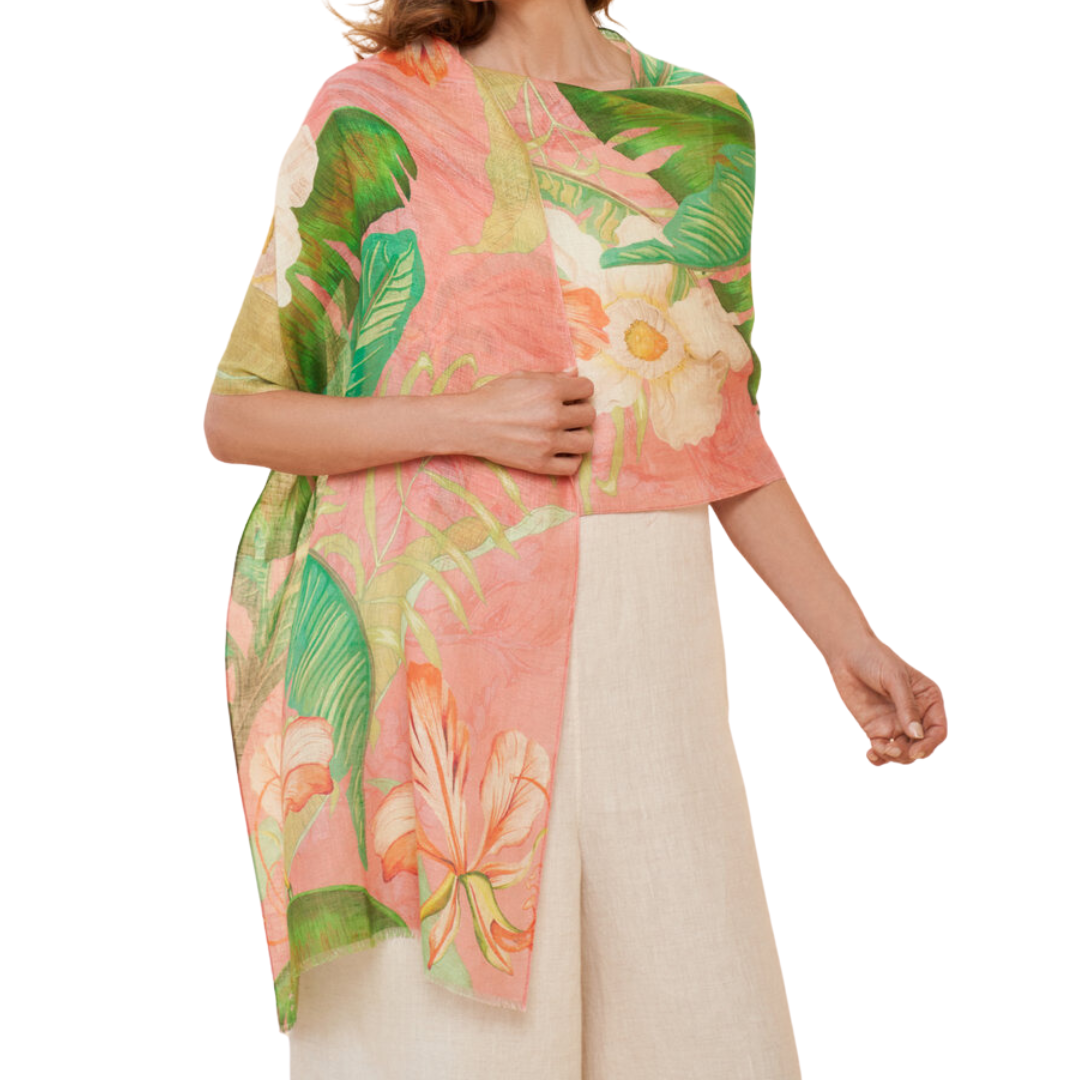 Powder Delicate Tropical Candy Scarf