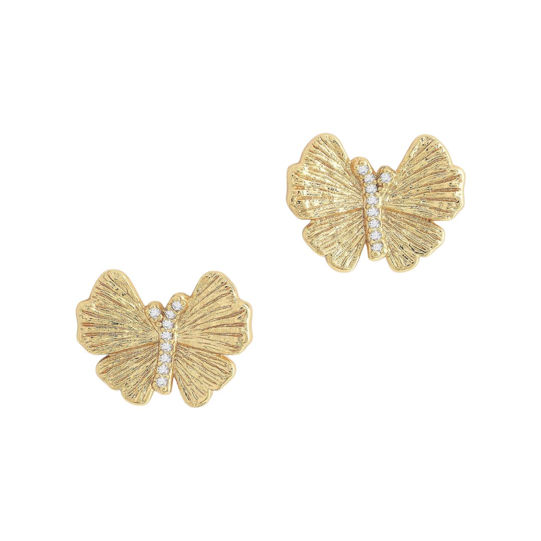 Anabel Aram Butterfly Gold Stud Earrings