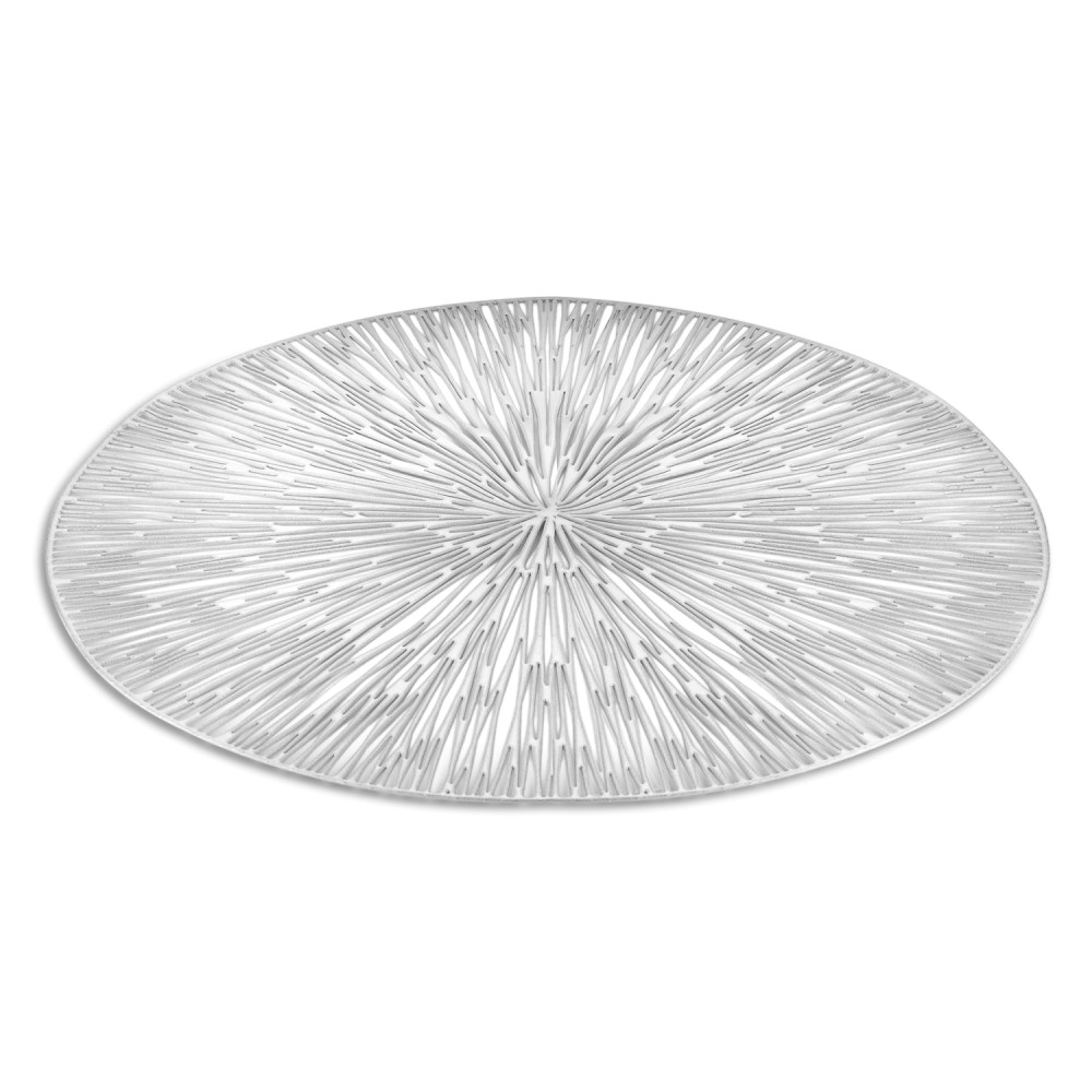 Round Silver Bamboo Placemat