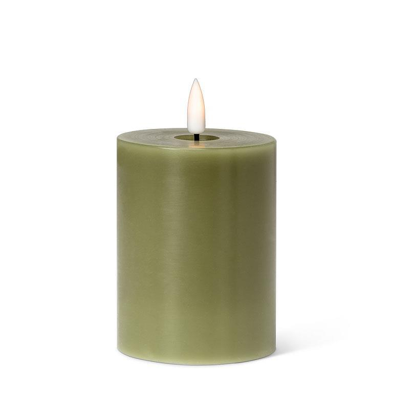 Green Flameless LED 3x4 Pillar Candle