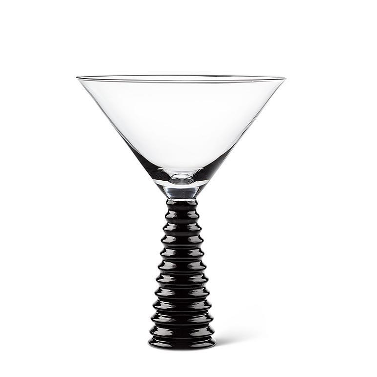 Black Stack Base Martini Glass