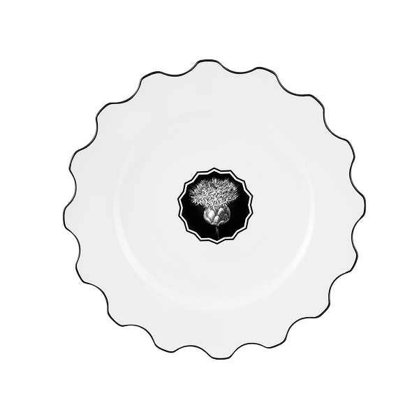 White Herbariae Dinner Plate