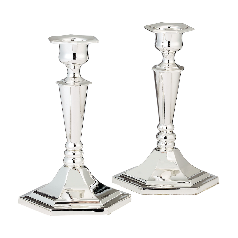 Set of 2 Silver Plater Candle Holders