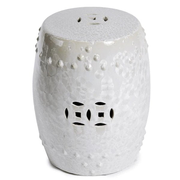 Mother of Pearl Shell Ceramic Stool - Boutique Marie Dumas