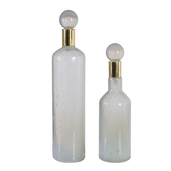 White Mystic Decanter Set of Two