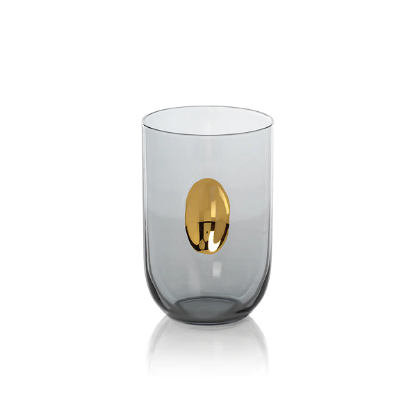 Smoke Tumbler with Gold Accent