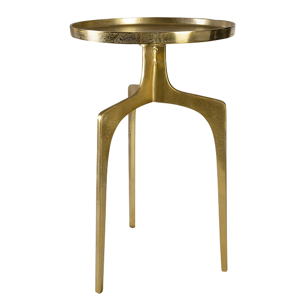 Curved Brass Accent Table