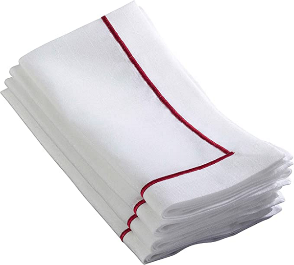 Red Embroidered Edge Napkin 