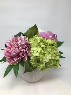 Floral Arrangement in Porcelain Planter