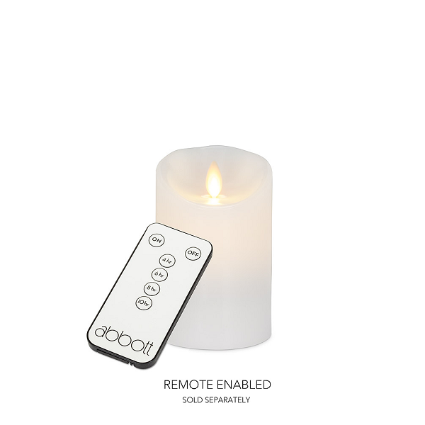 Indoor/Outdoor White Battery Candle - Small