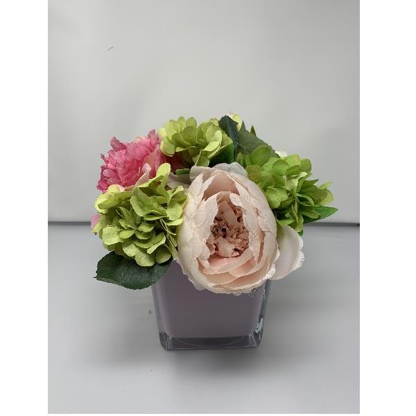 Peony & Rose Arrangement - Pink Vase