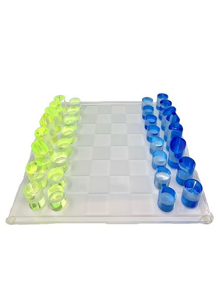 Something Neon Chess Set - Neon & Blue