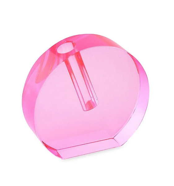 Small Pink Crystal Bud Vase