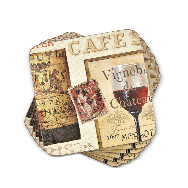 French Cellar Set of Six Coasters