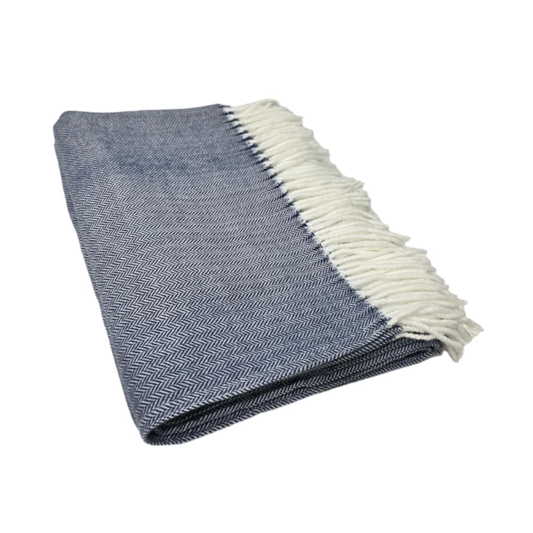 Herringbone Fringe Throw - Boutique Marie Dumas
