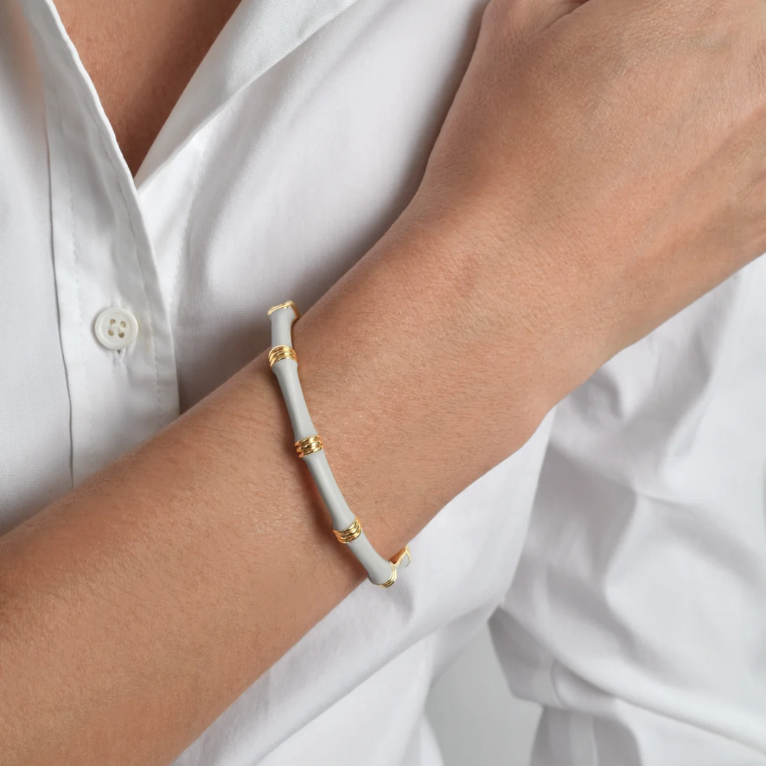 Anabel Aram Bamboo Enameled Hinged Bangle