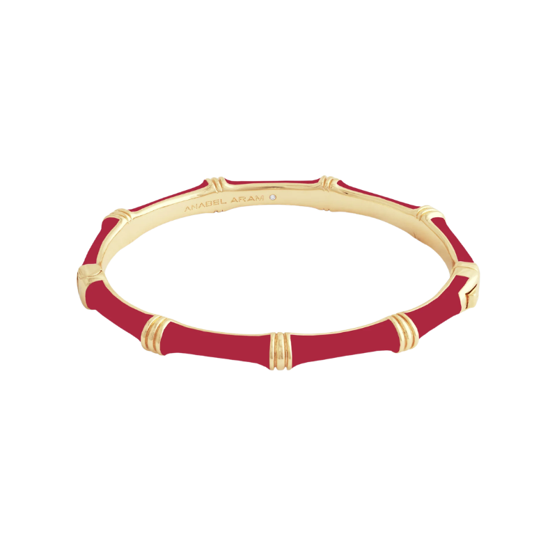 Anabel Aram Bamboo Enameled Hinged Bangle