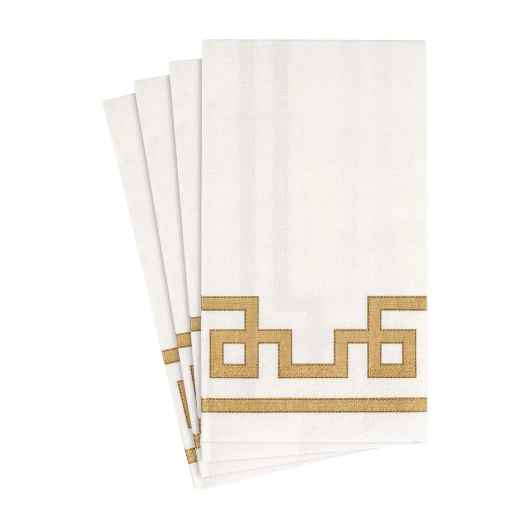 Rive Gauche Gold &amp; White Napkins