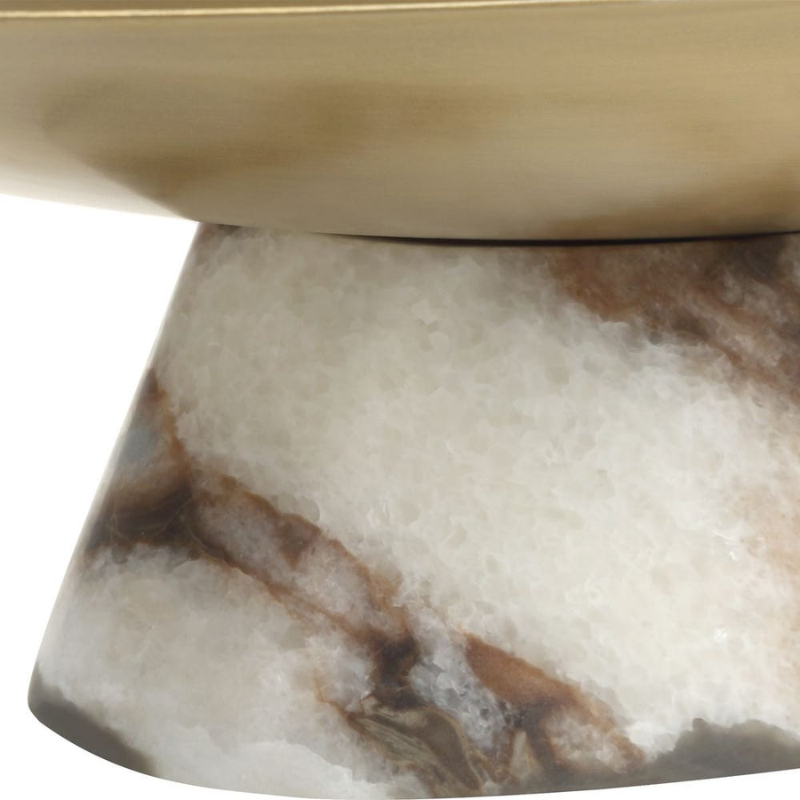 White Marble Pedestal Low Bowl