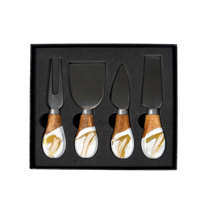 Resin Coated Acacia Cheese Knife Set