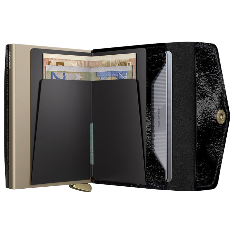 Secrid Black Naplak Envelope Wallet