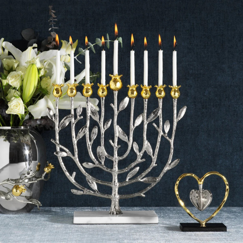 Michael Aram Silver &amp; Gold Pomegranate Menorah