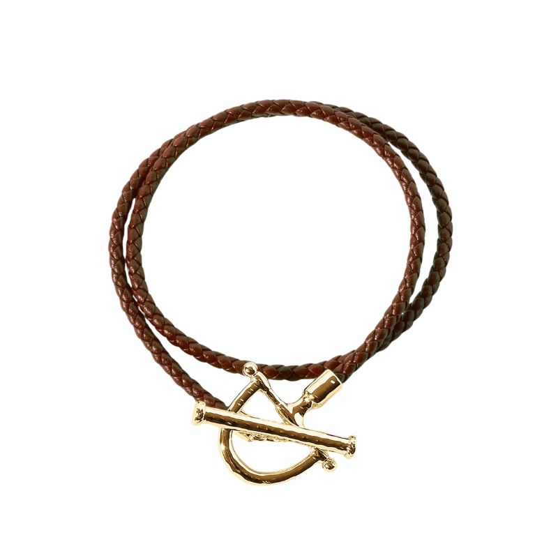 Anabel Aram Gold Cheval Leather Bracelet