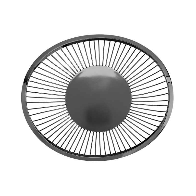 Black Slope Wire Oval Bowl