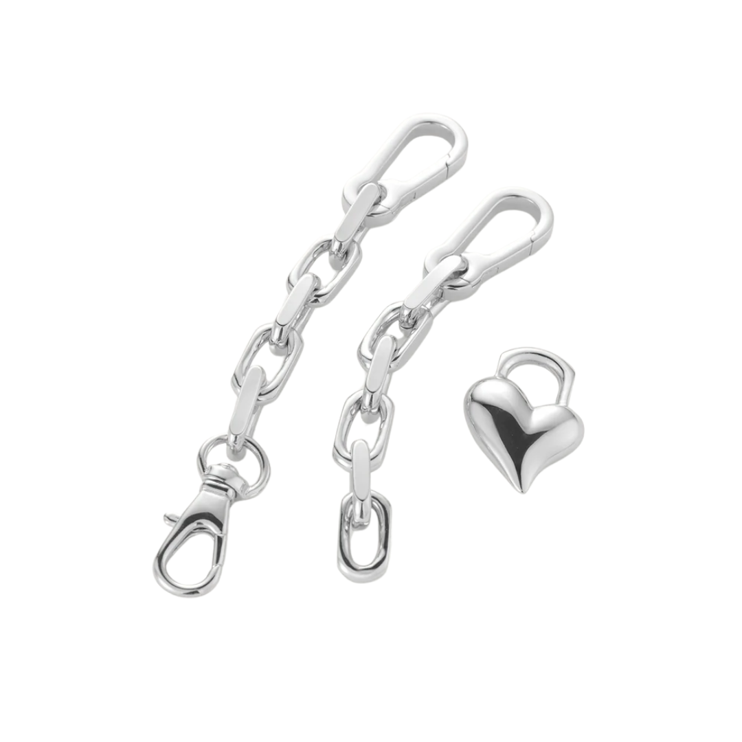 Jenny Bird Silver Padlock Heart Chain Bracelet