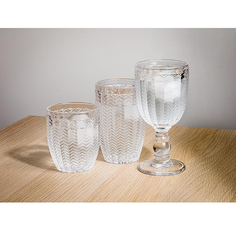 Herringbone Highball Glass