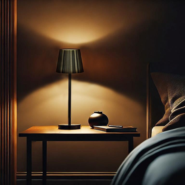 Fluted LED Black Table Lamp