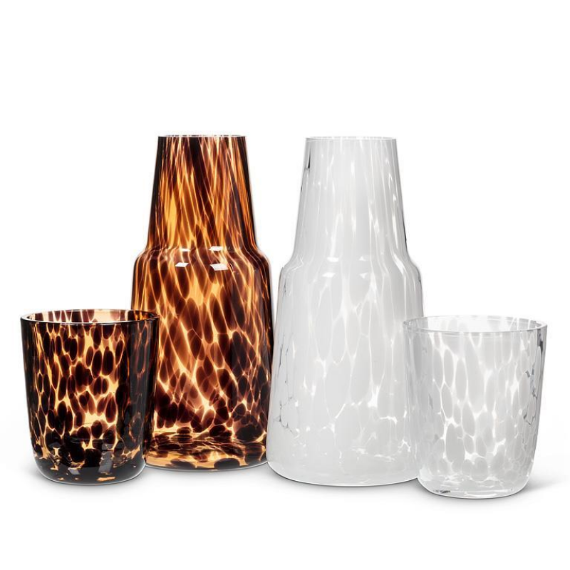 Amber Fused Dots Bedside Carafe &amp; Cup