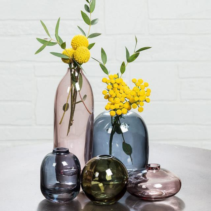 Set of 3 Dark Blue Bud Vases