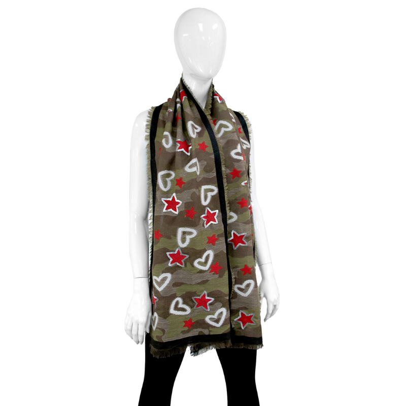 Scarf Heart &amp; Star Sequins