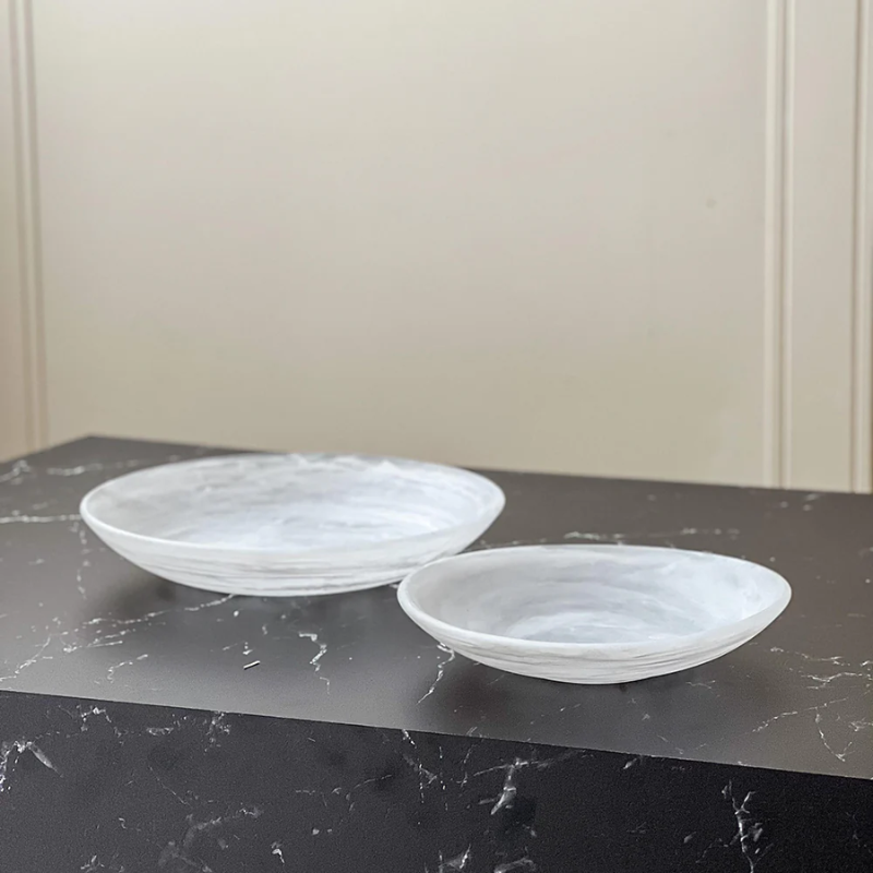 Large Resin Swirl Salad Plate