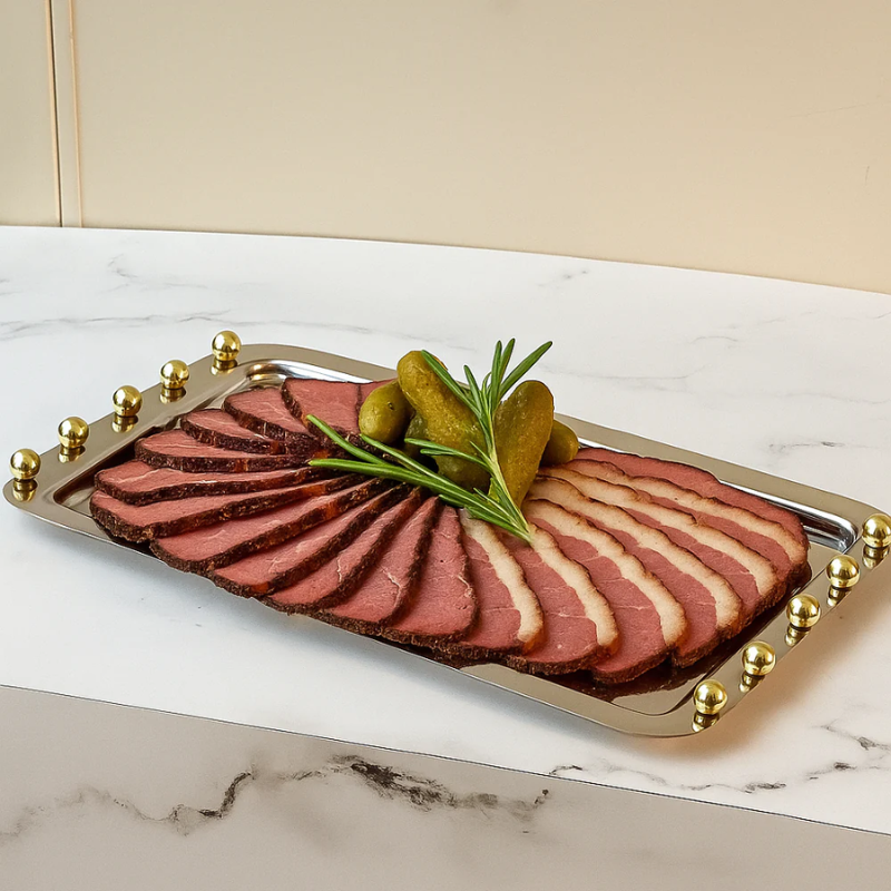 Gold Beads Stainless Tray