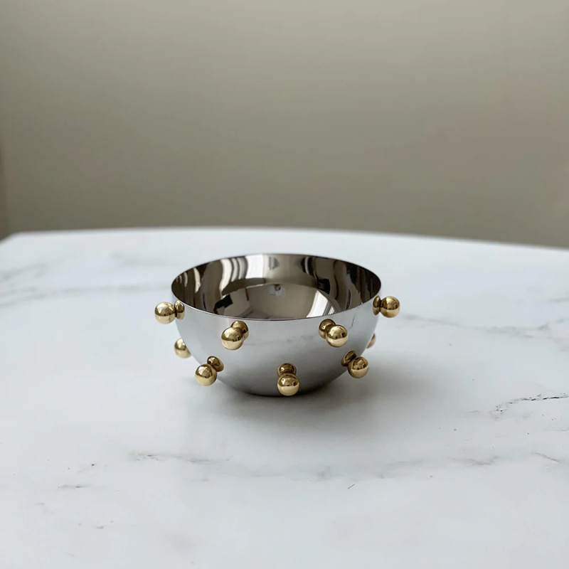 Small Gold Beads Stainless Bowl