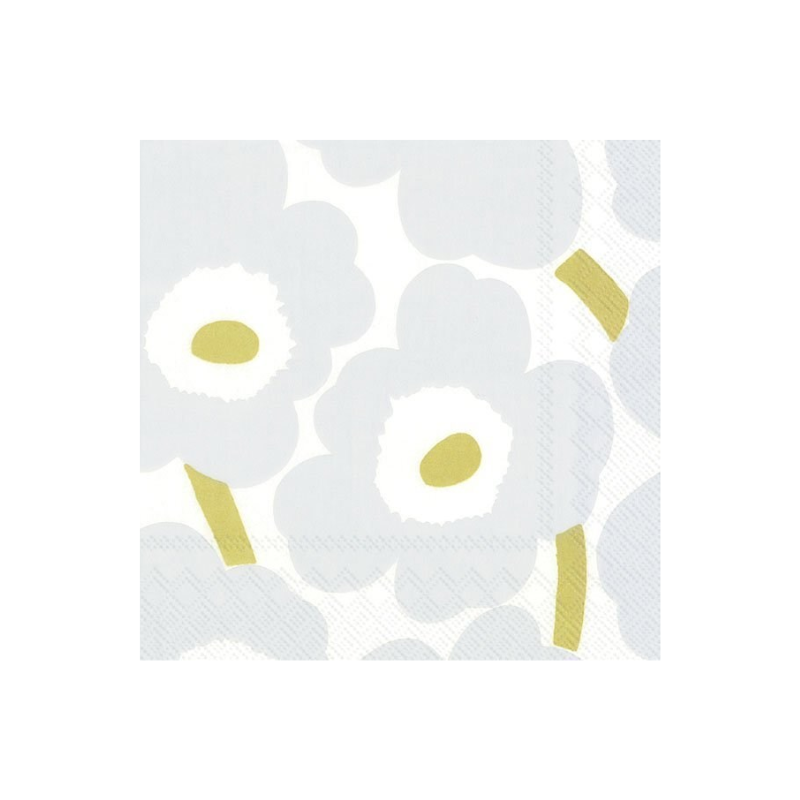Marimekko Unikko White Silver Napkins - Boutique Marie Dumas