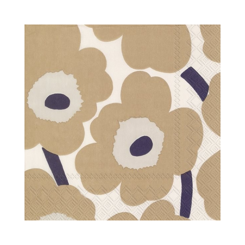 Serviettes en lin crème Marimekko Unikko