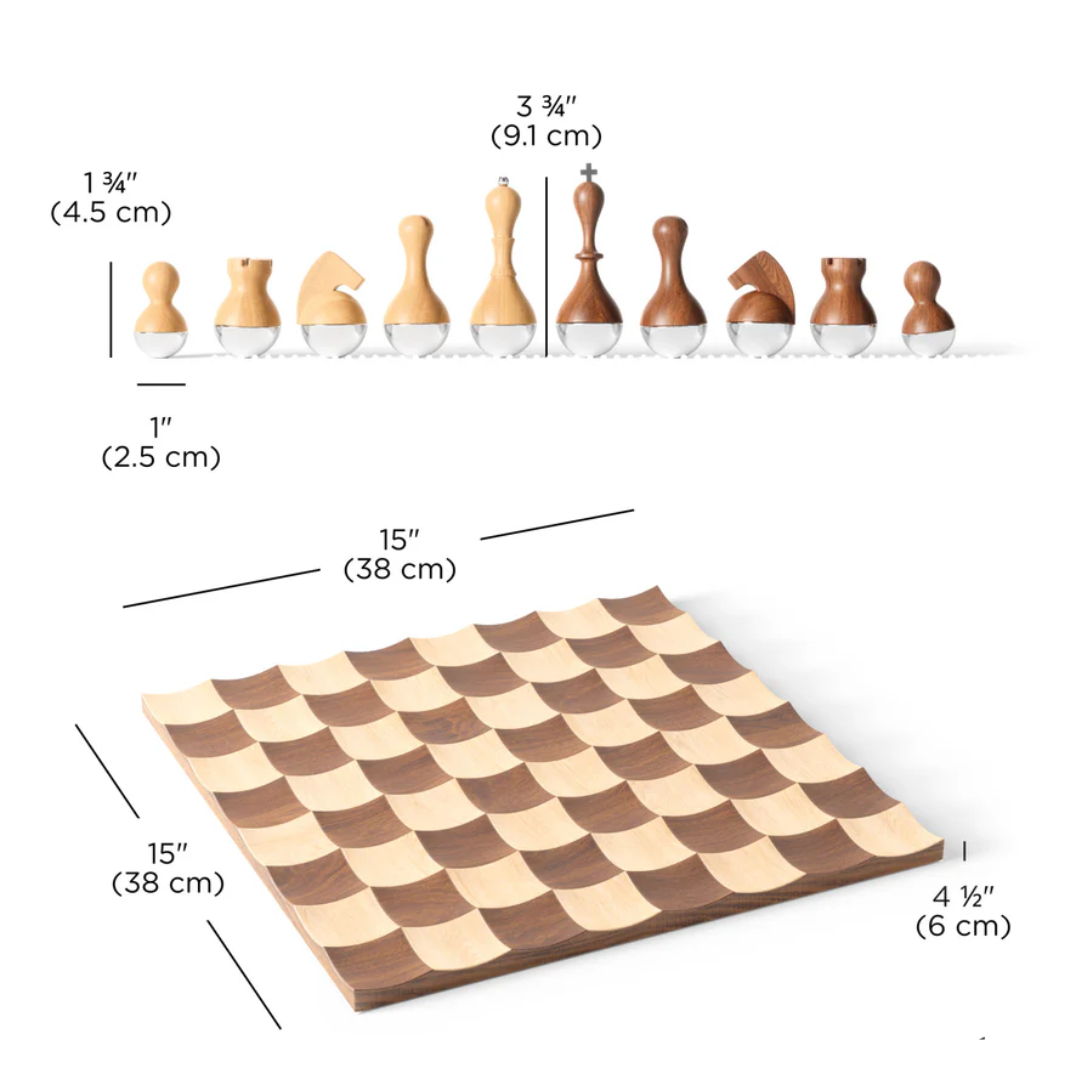 Wobble Chess Set Walnut
