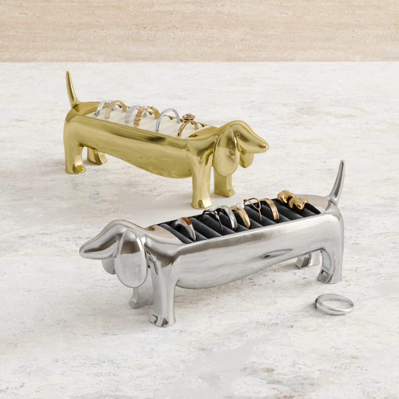 Gold Doggie Ring Holder