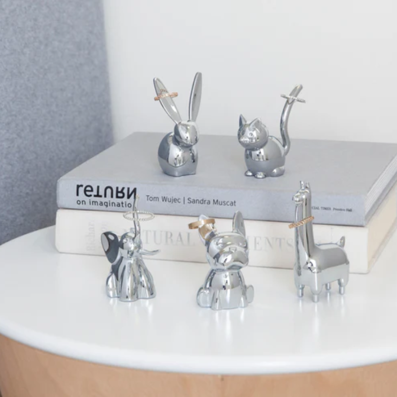 Chrome Cat Ring Holder