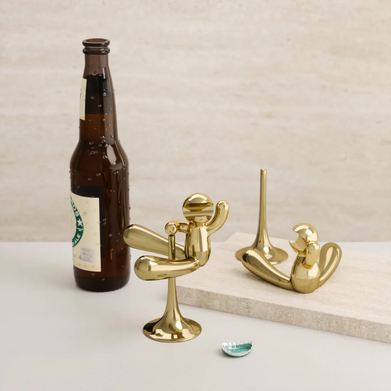 Gold Spinning Man Bottle Opener