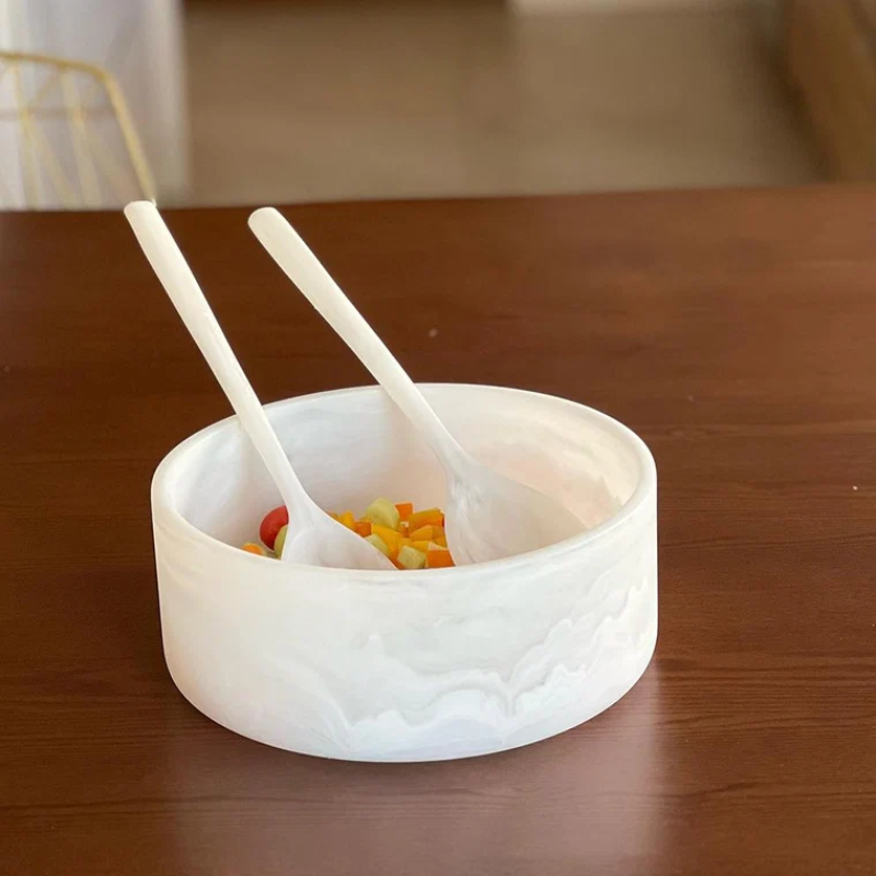 Small White Resin Swirl Bowl