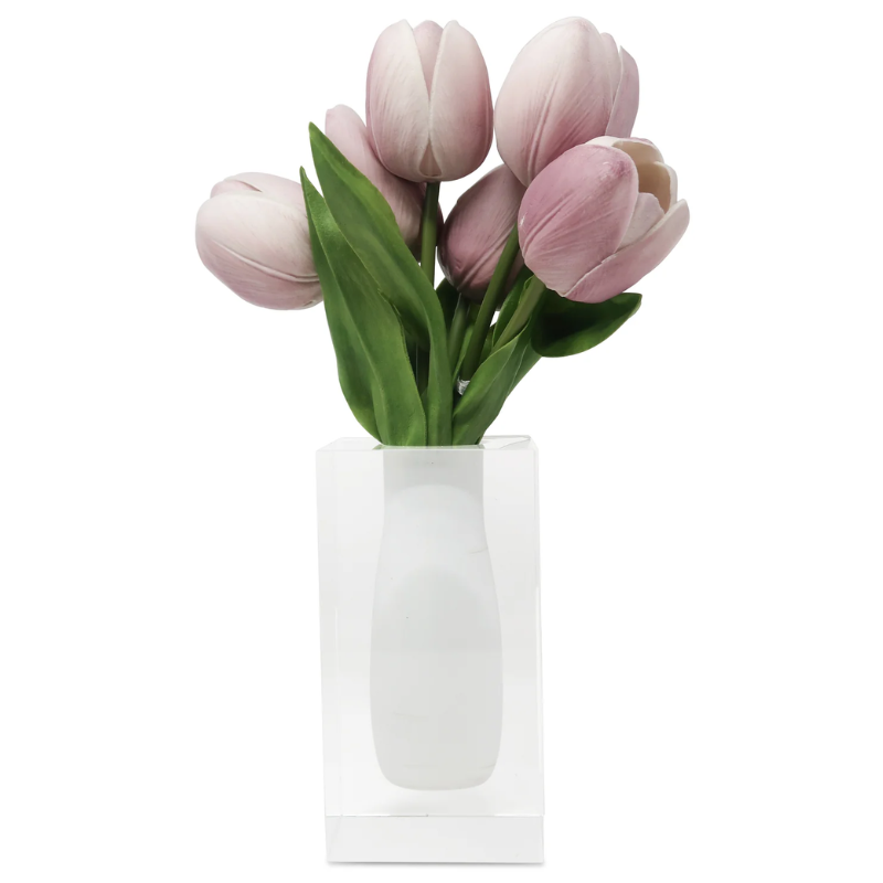 Double Wall Crystal White Vase