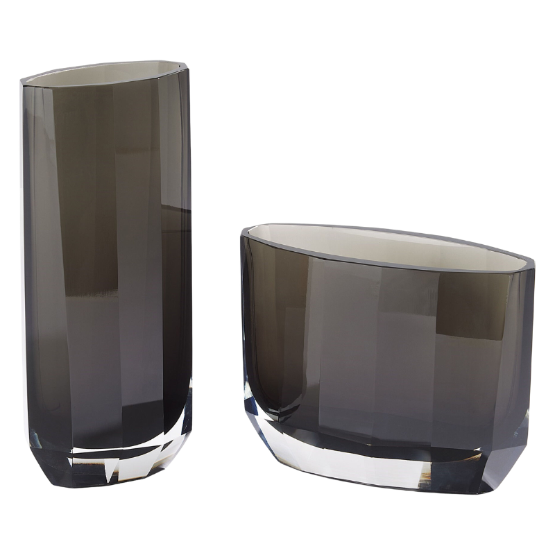 Tall Grey Jewel Vase