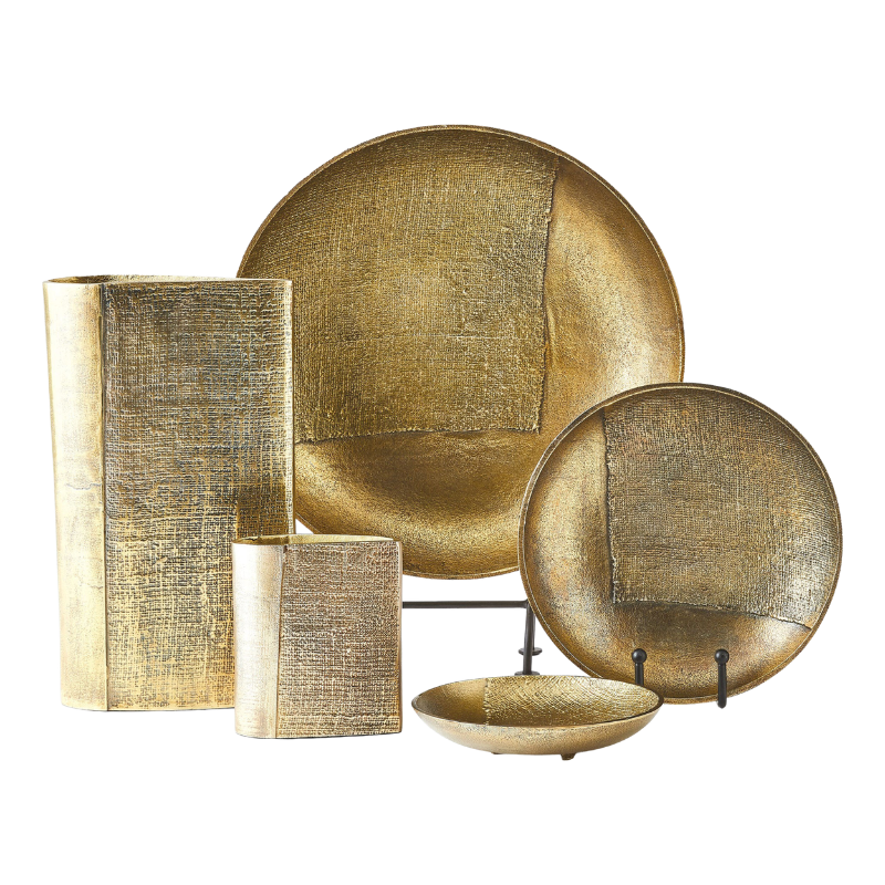 Medium Round Brass Linen Tray